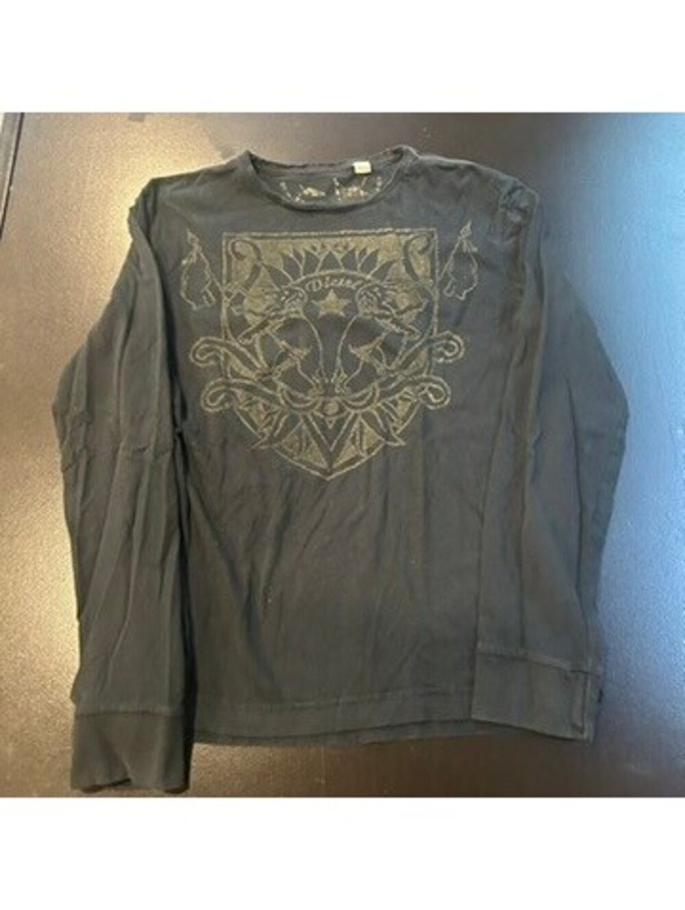 Vintage y2k Diesel black graphic long sleeve shirt